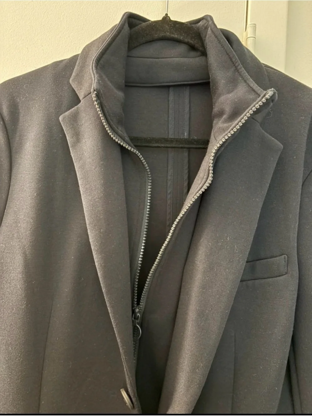 Armani Exchange A|X Hybrid Zip Blazer Jacket Black Size S